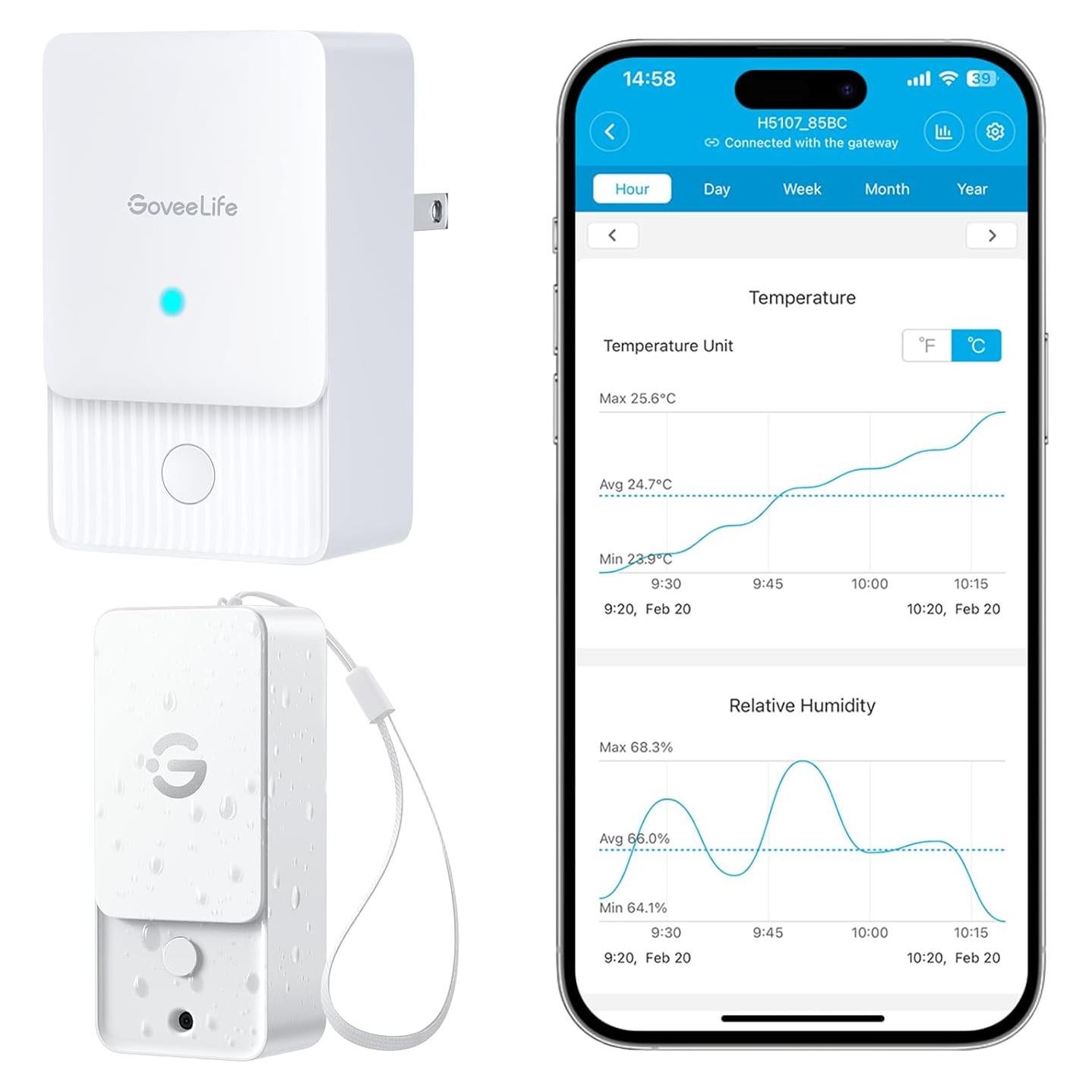 Termómetro Higrómetro Wi-Fi GoveeLife H5107 Interior Exterior
