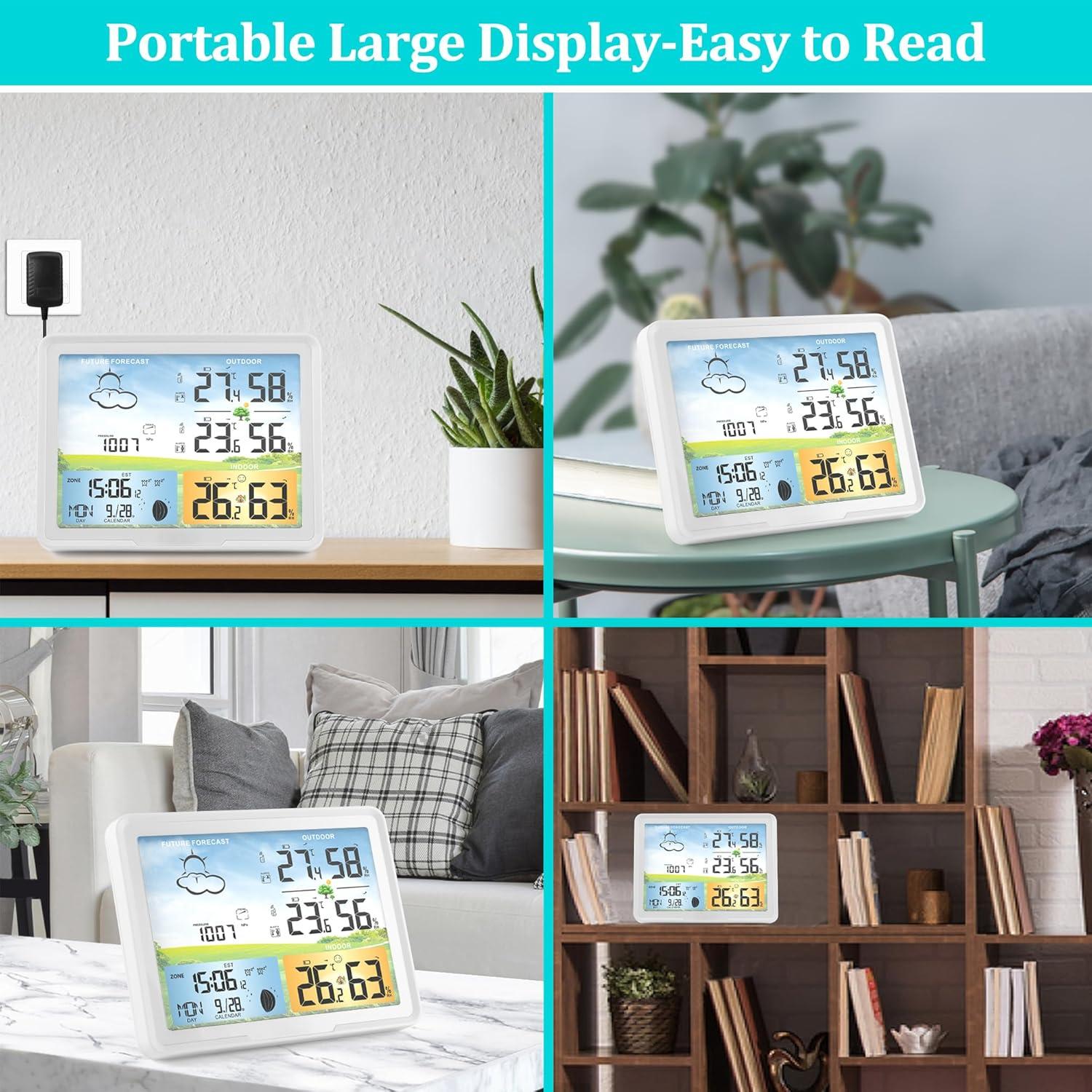 Estación Meteorológica Inalámbrica HaureiGi 10 en 1 con 2 Sensores