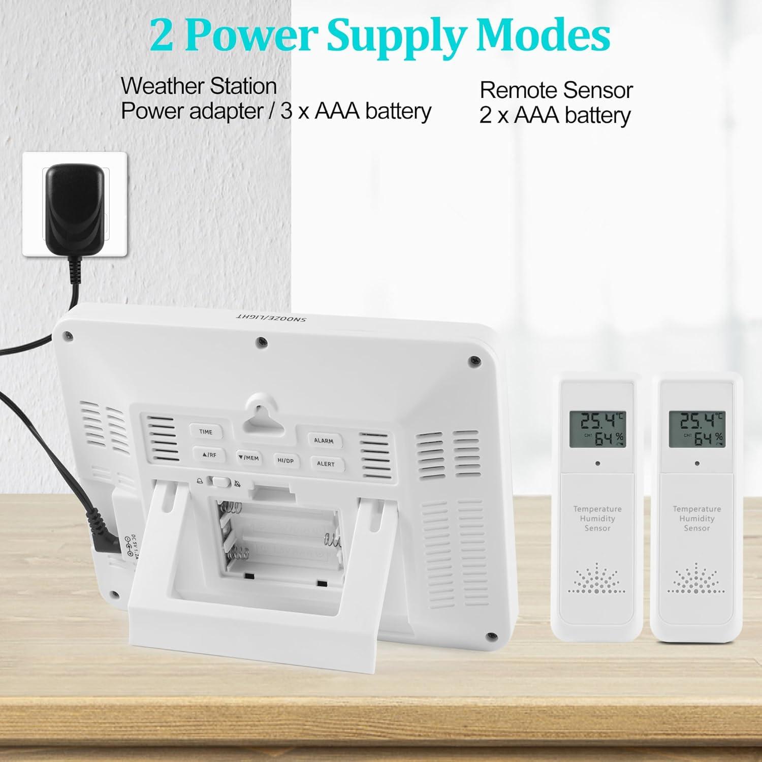 Estación Meteorológica Inalámbrica HaureiGi 10 en 1 con 2 Sensores