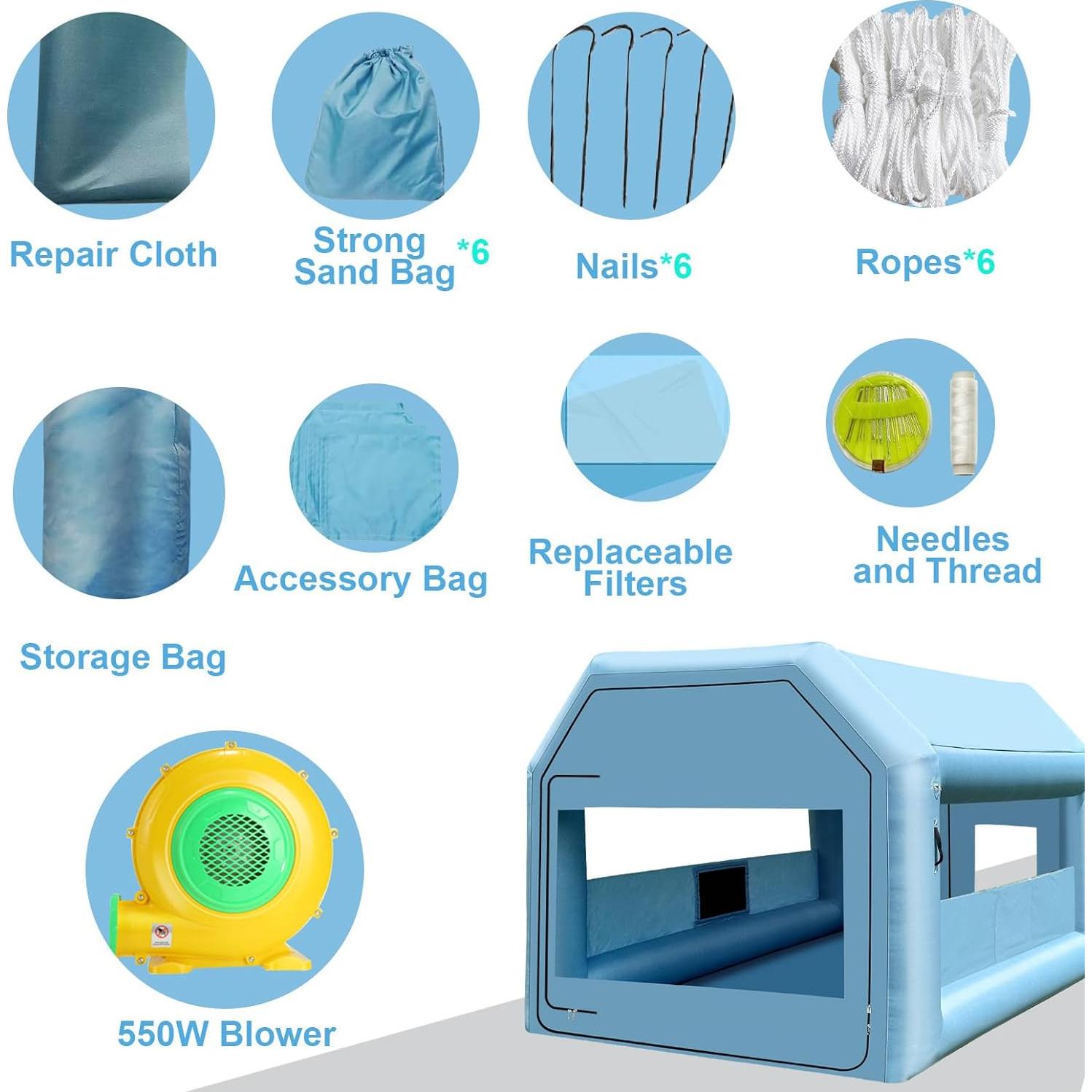 Cabina de Pintura Inflable LVAOSTT 3x2.5x2.5m con Ventilador