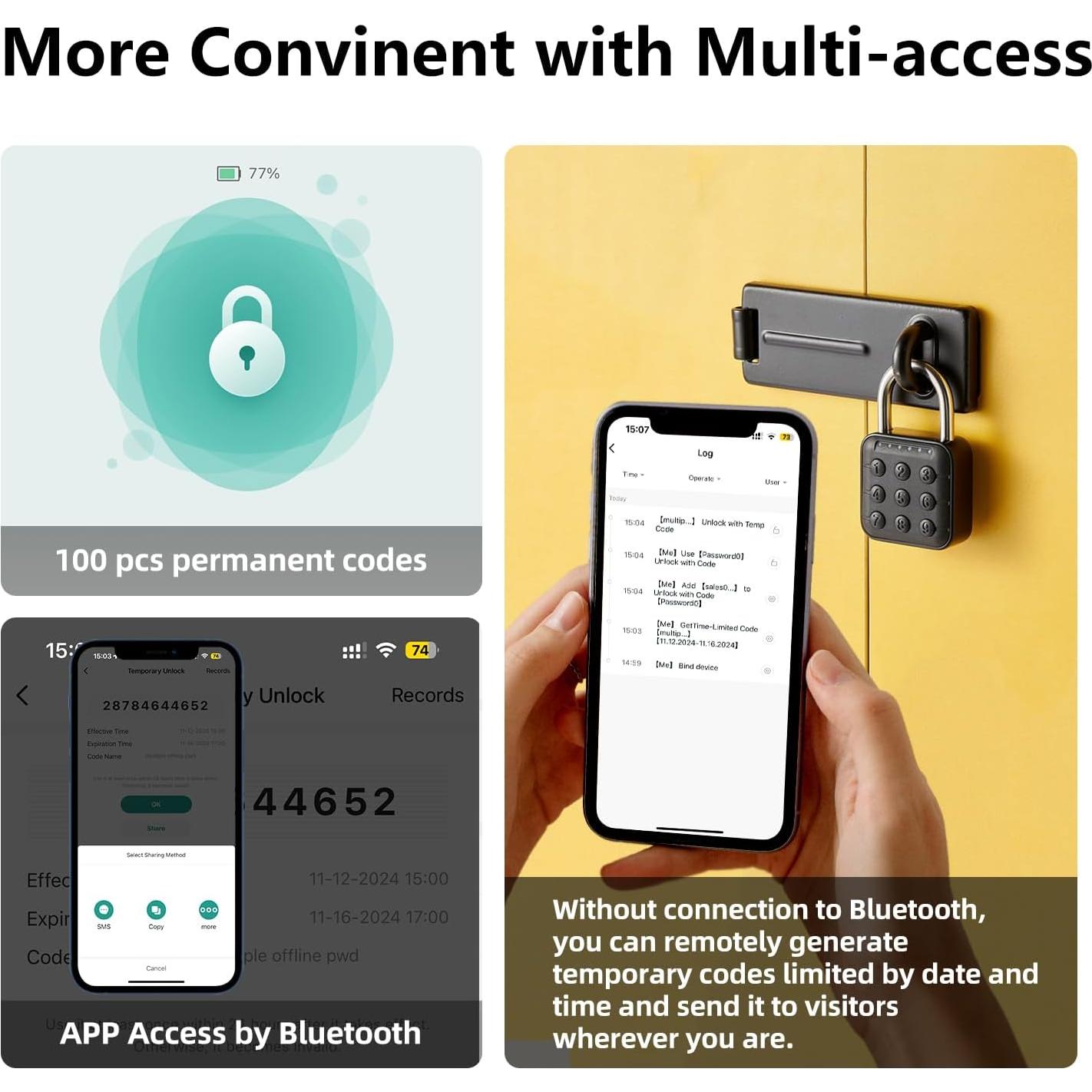 Candado Combinado Inteligente Relihom RMP02-1 Bluetooth IP67