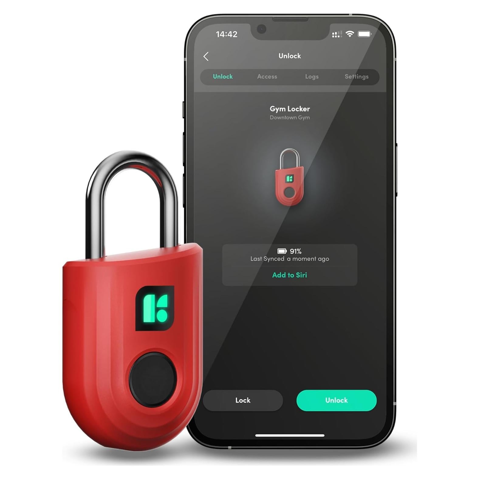 Candado Biométrico Igloohome Lite Rojo Resistente al Agua