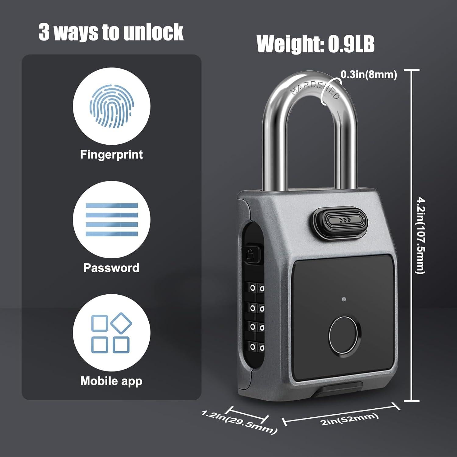Candado Biométrico Diyife con Huella Dactilar y APP