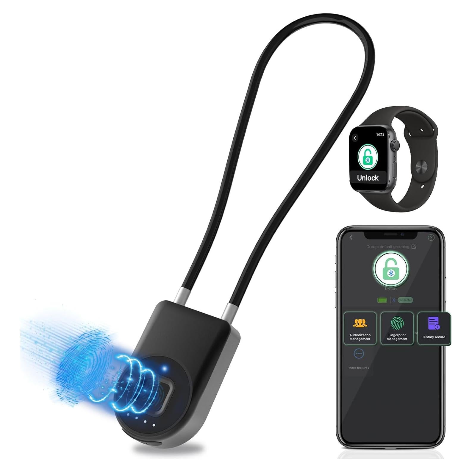 Candado de Cable Biométrico Eseesmart 15.24 cm Negro