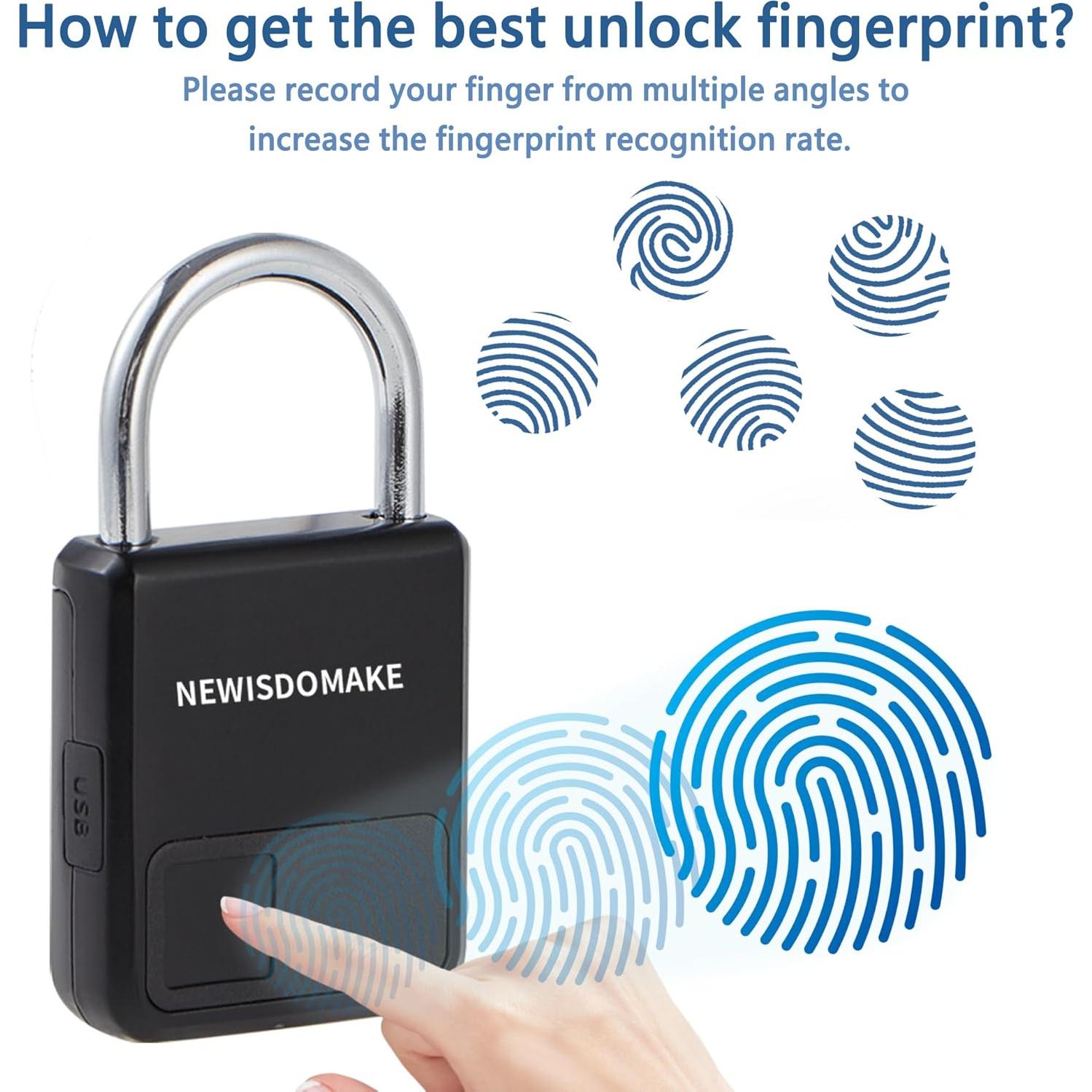 Candado Biométrico Newisdomake NM-8900PBN Negro