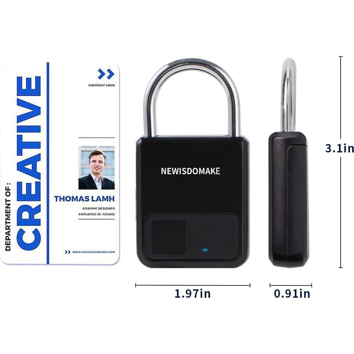 Candado Biométrico Newisdomake NM-8900PBN Negro