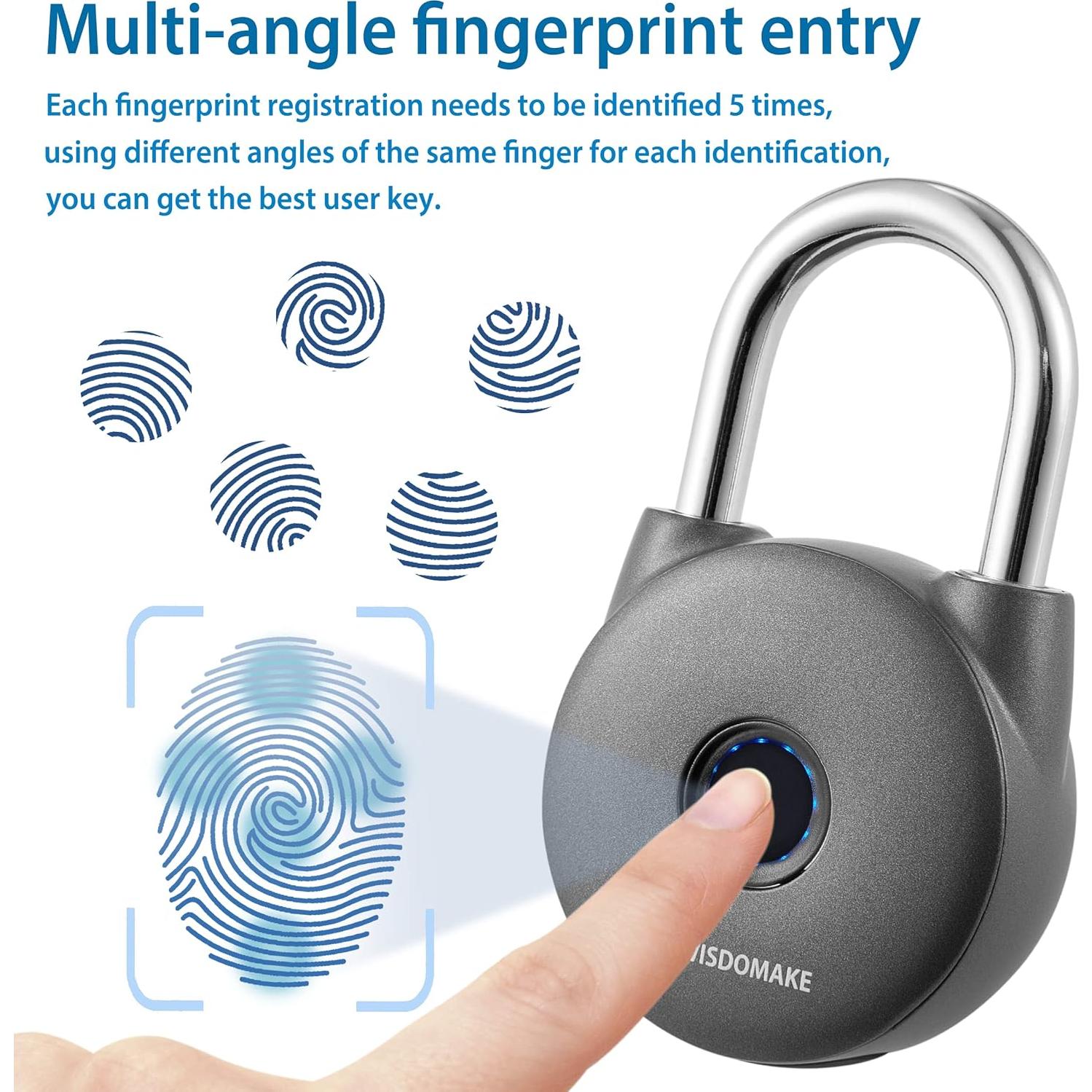 Candado Biométrico Newisdomake NM-8904GN Gris 0.26 kg