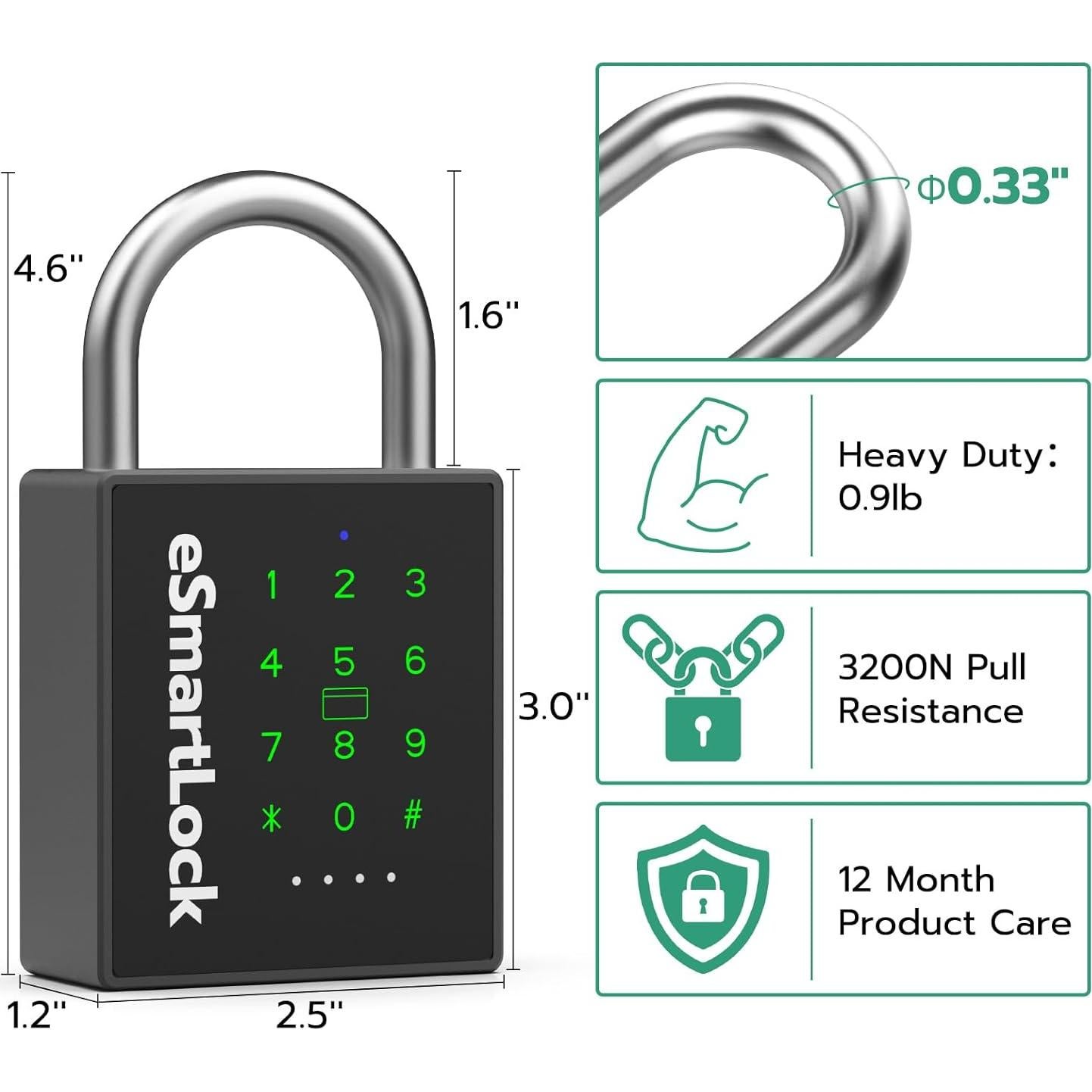 Candado Inteligente Dhiedas P12BC Bluetooth RFID 500mAh