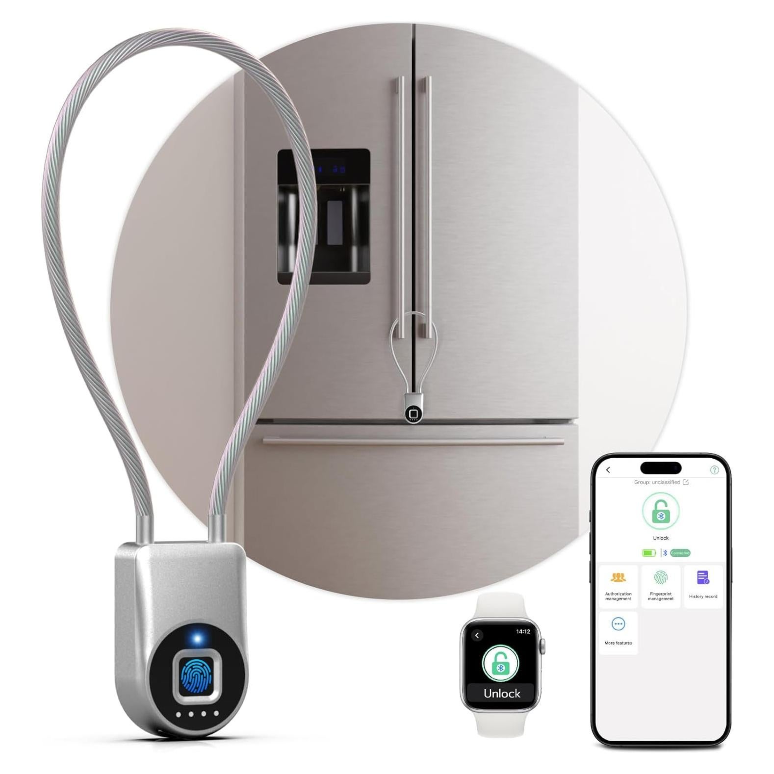 Candado Biométrico Dhiedas P2C 6" Plata Bluetooth