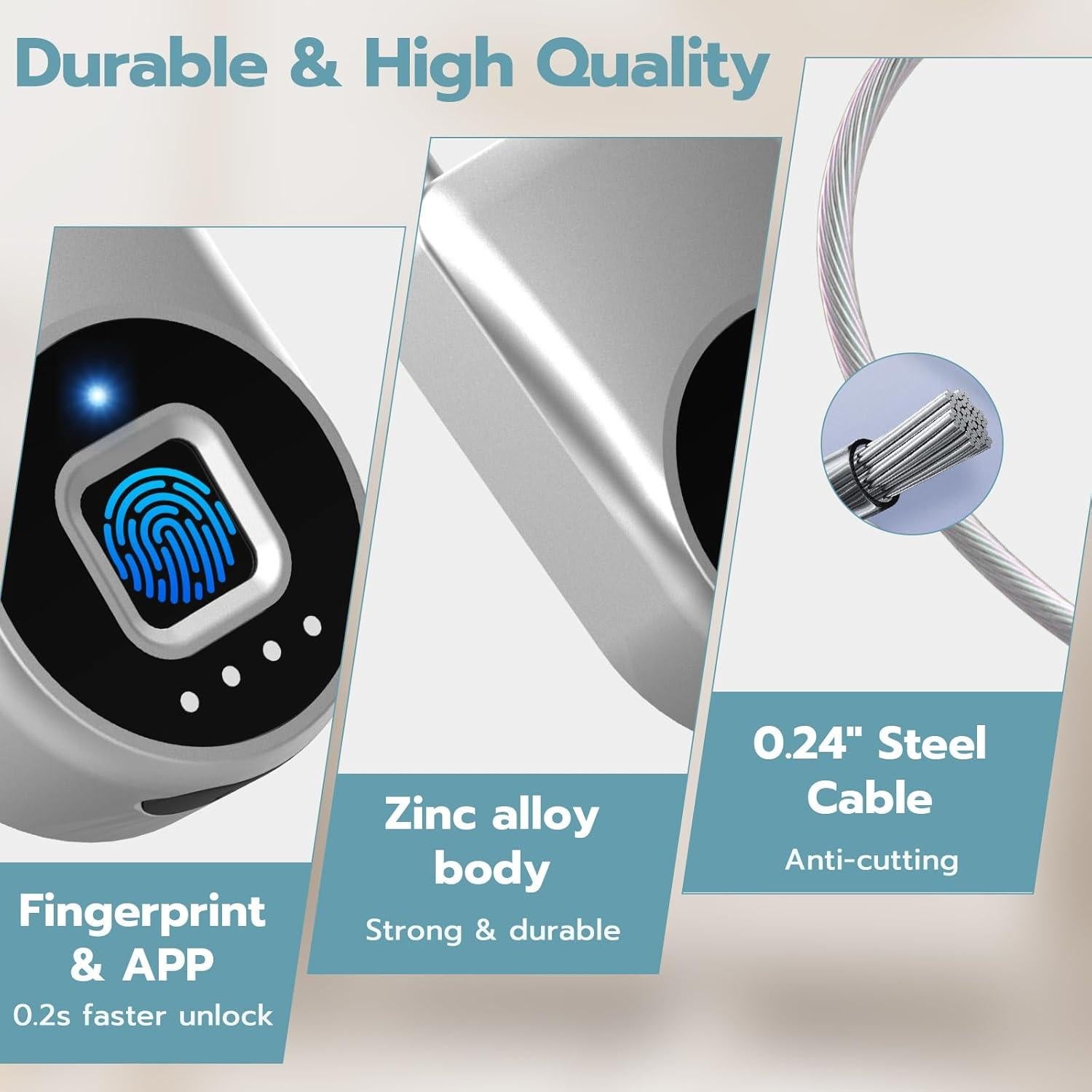 Candado Biométrico Dhiedas P2C 6" Plata Bluetooth