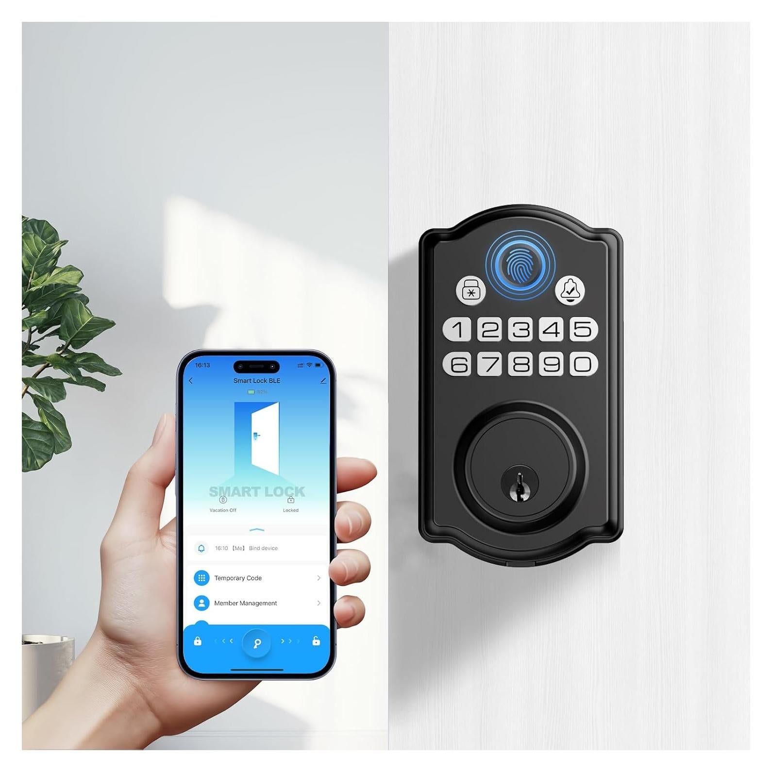 Cerradura Inteligente PHYSEN con Huella Dactilar y App