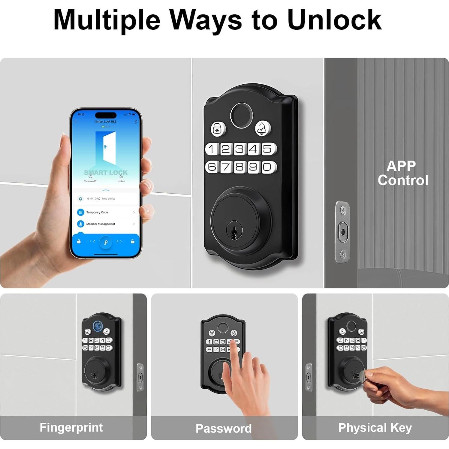Cerradura Inteligente PHYSEN con Huella Dactilar y App