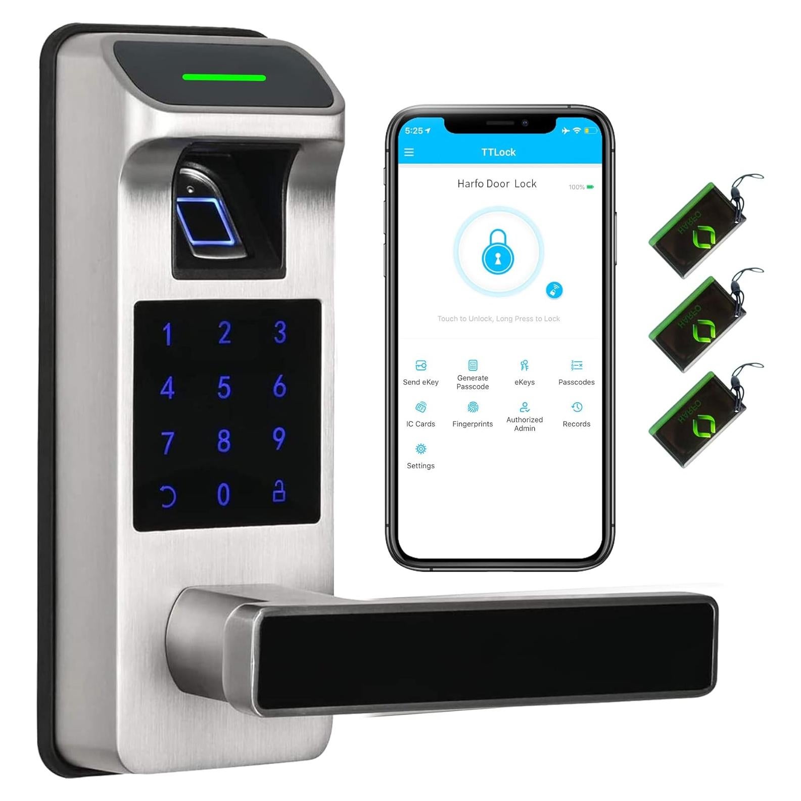 Cerradura Inteligente Harfo con Huella Dactilar y APP