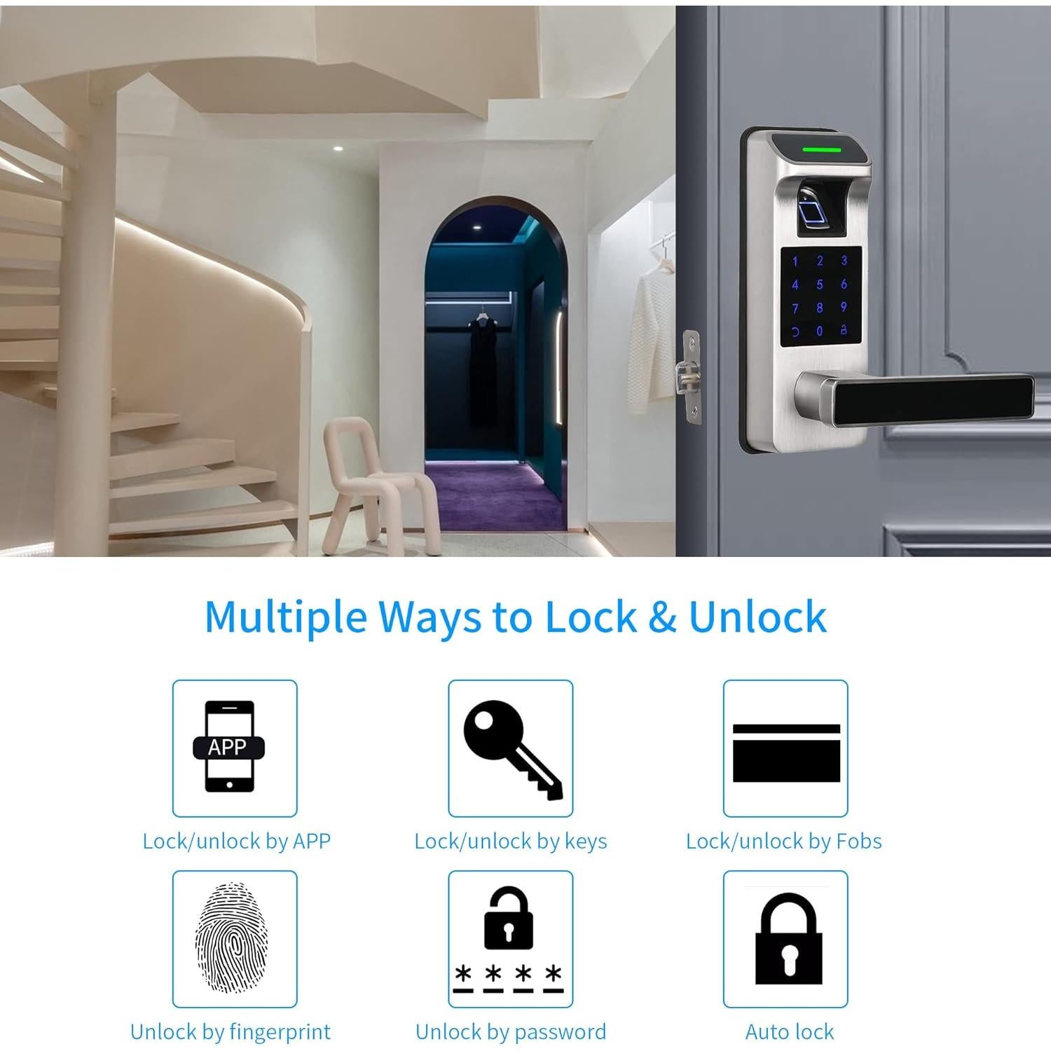Cerradura Inteligente Harfo con Huella Dactilar y APP