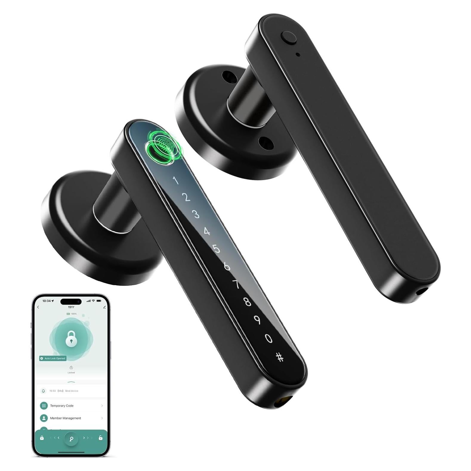 Cerradura Biométrica IRONZON con Huella Dactilar y Teclado