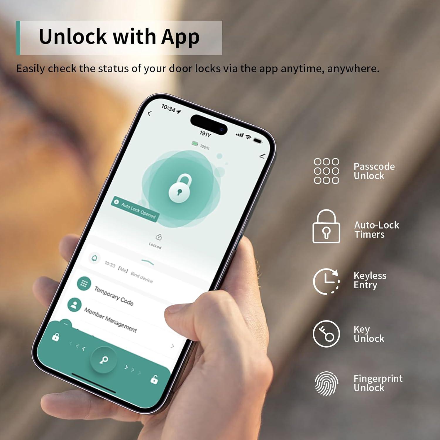 Cerradura Biométrica IRONZON con Huella Dactilar y Teclado