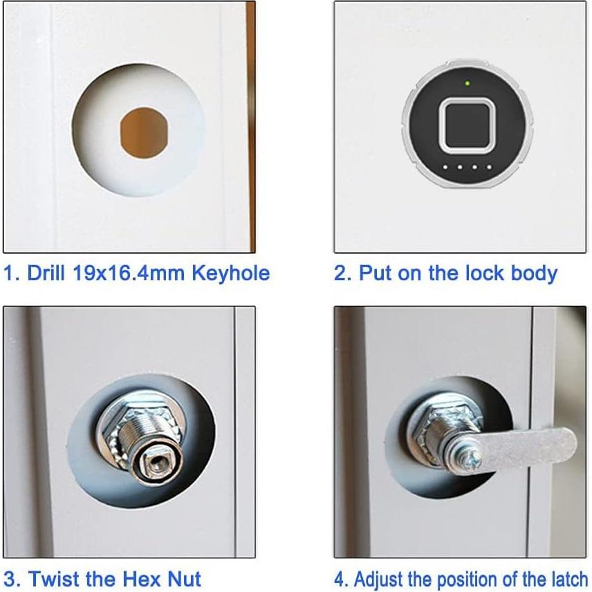 Cerradura de Cajón Biométrica eLinkSmart YL-F2-20mm Plata