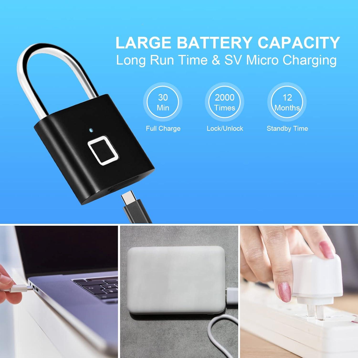 Cerradura Biométrica Hutomwua Negra con 10 Huellas