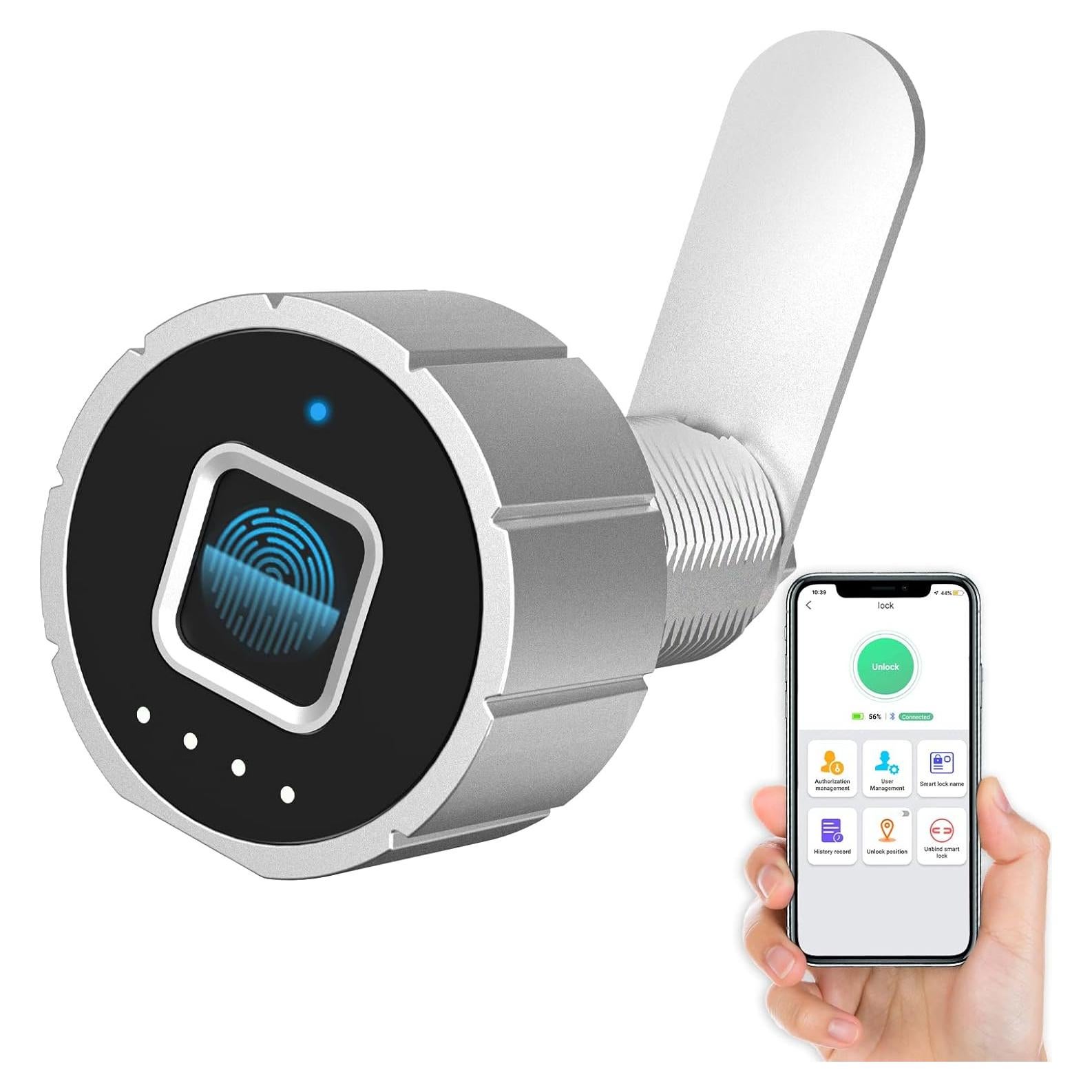 Cerradura Biométrica Pothunder YL-F2 20mm Bluetooth Plateada