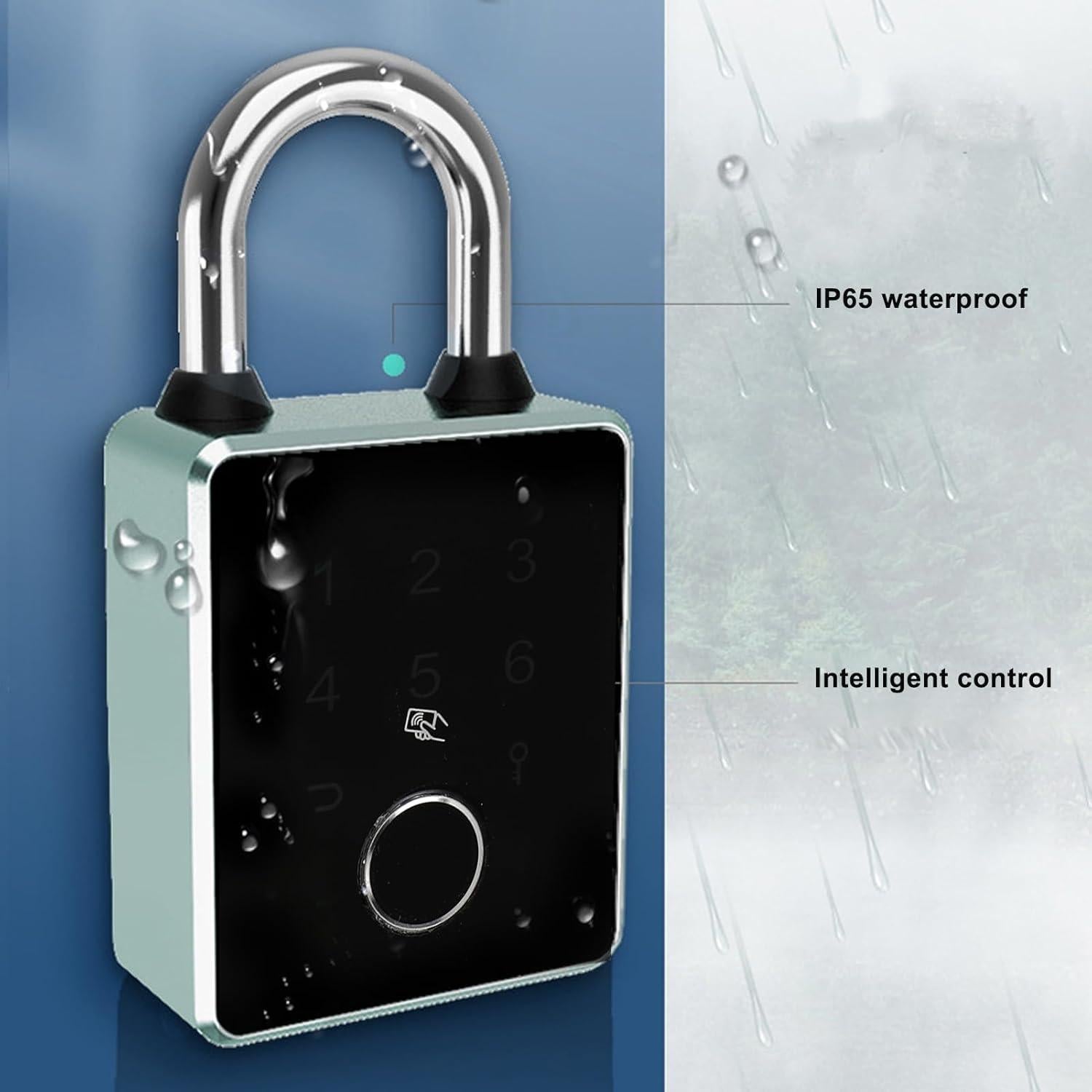 Candado Biométrico Saluaqui con Huella y APP Rojo