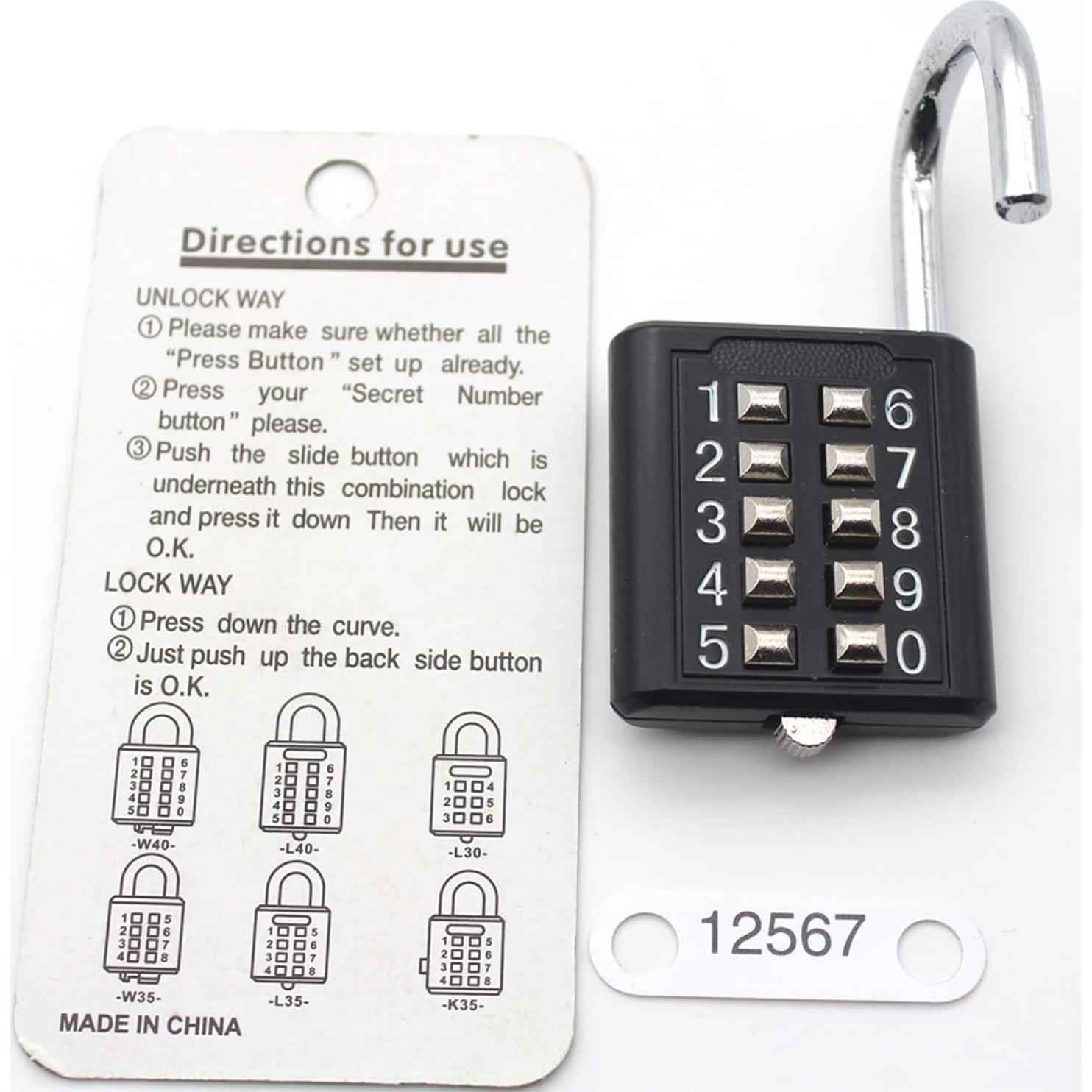 Candado de Combinación Zeng Modelo ze-mms10 Negro