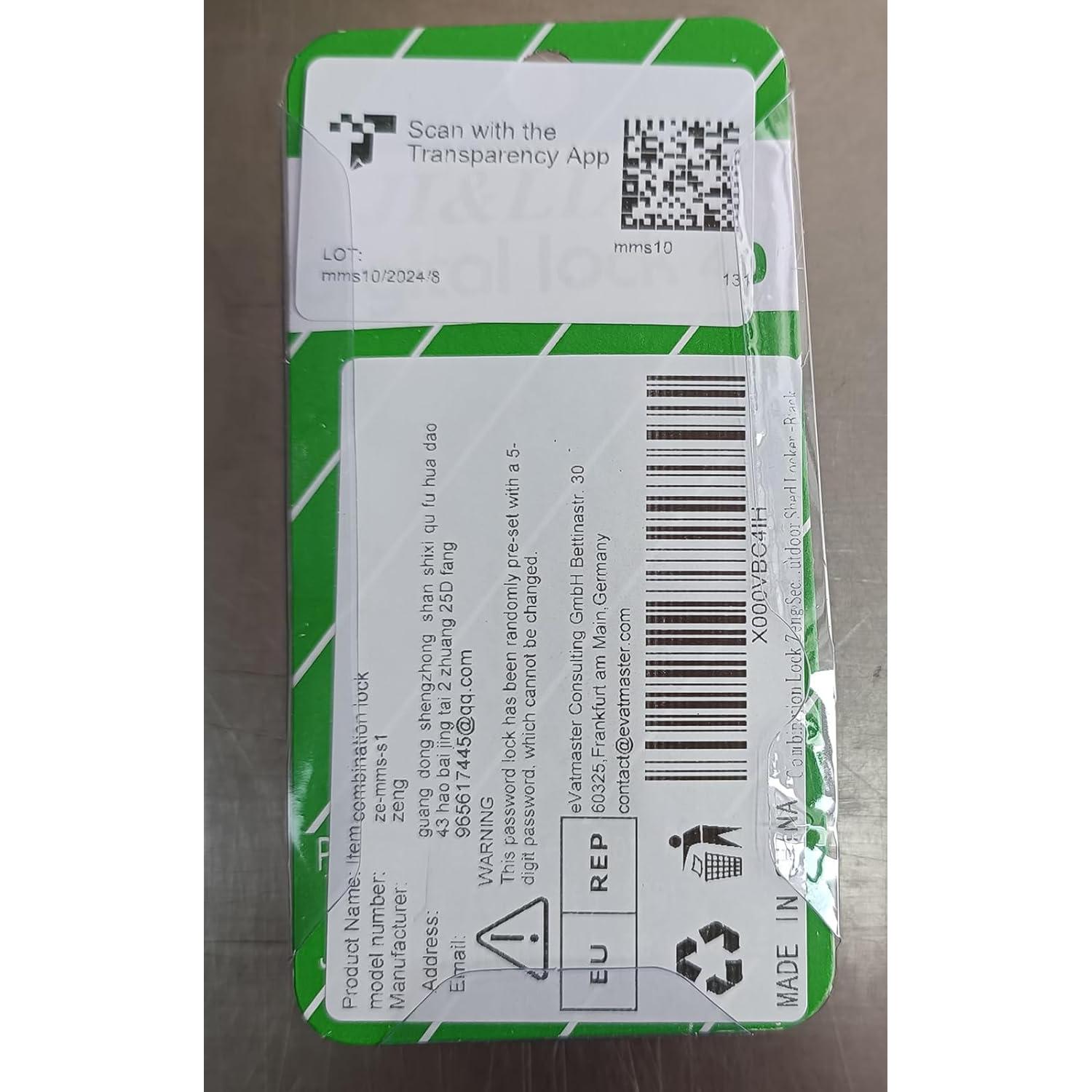 Candado de Combinación Zeng Modelo ze-mms10 Negro