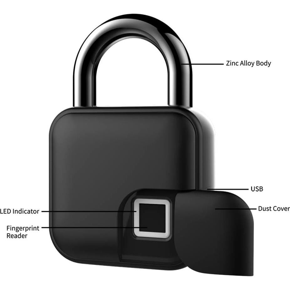 Candado biométrico LIZHOUMIL huella dactilar Bluetooth IP55