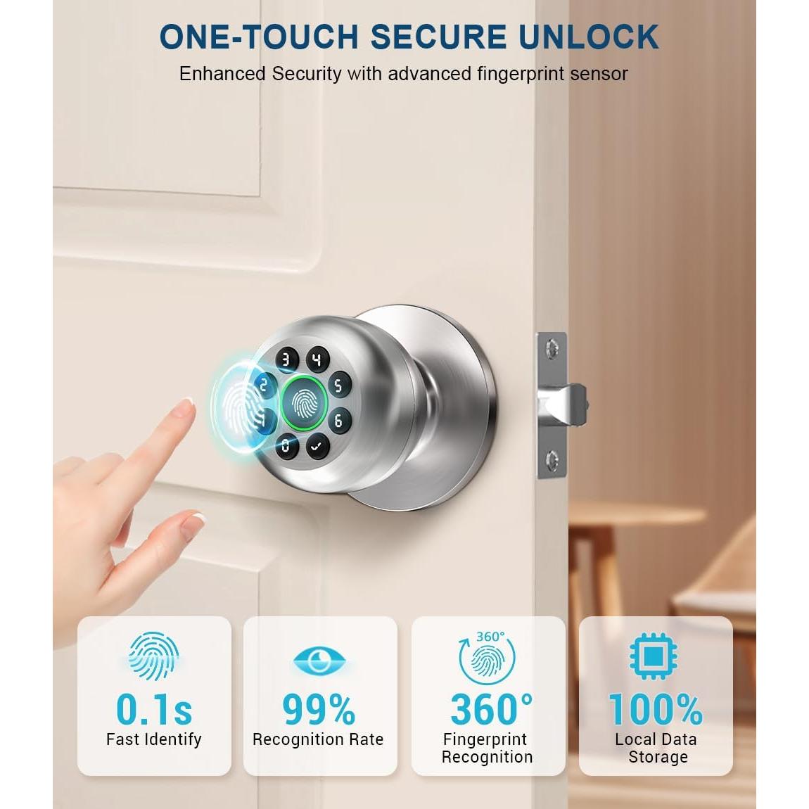 Cerradura Biométrica KLLOQUE K10plus con Huella Dactilar