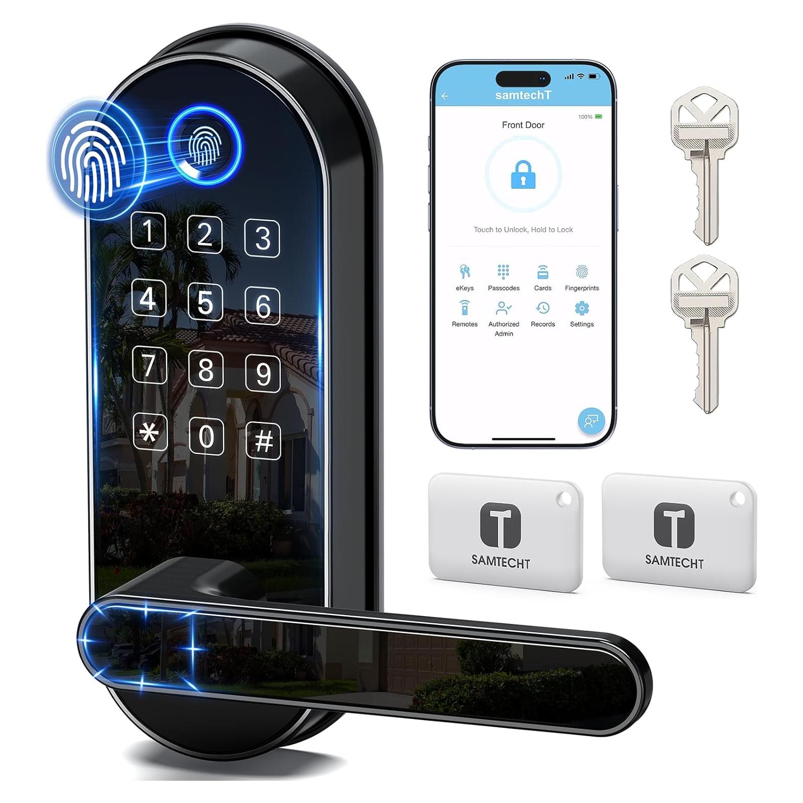 Cerradura Digital Biométrica SamtechT-200 Negra