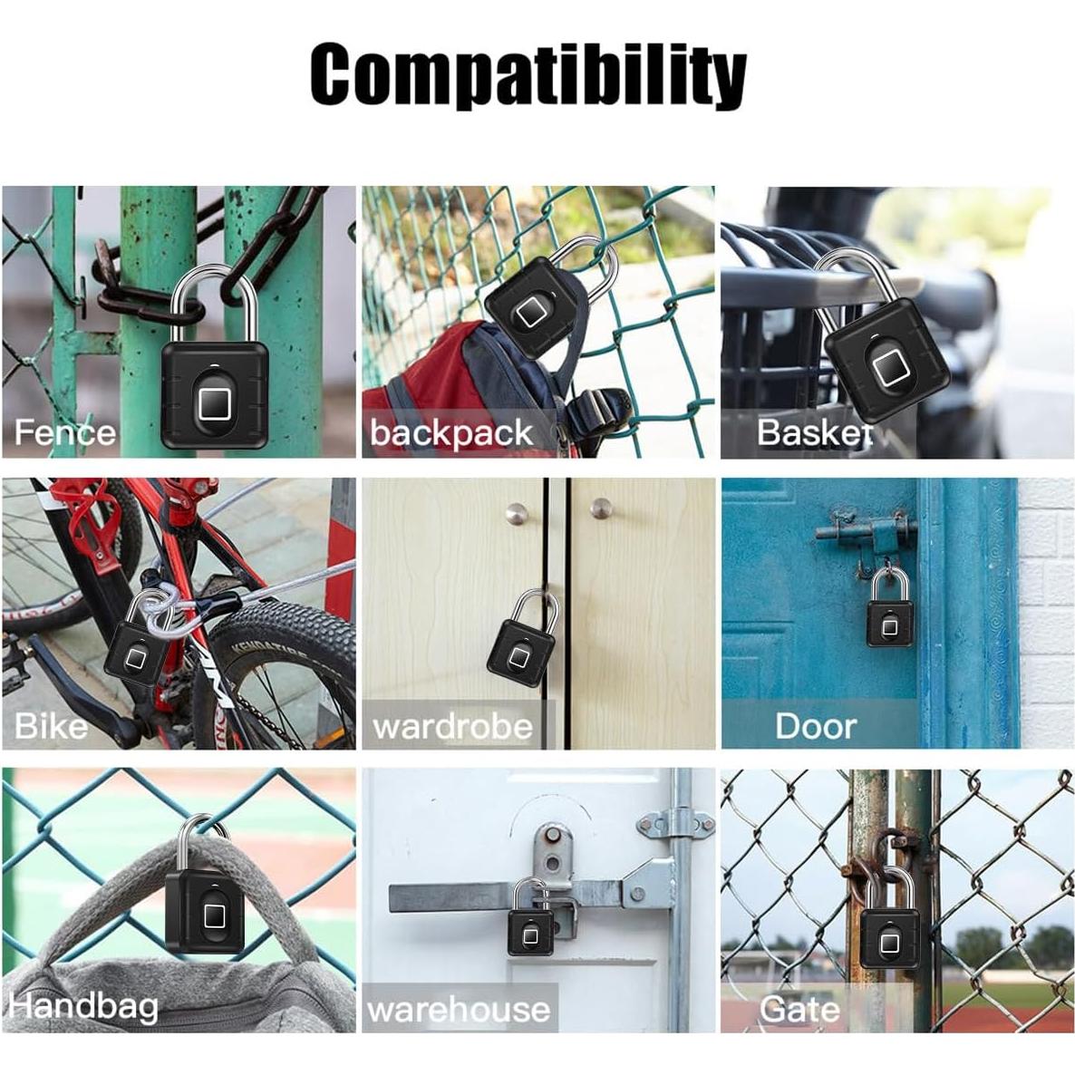 Candado Biométrico AICase IP67 Huella Dactilar Recargable