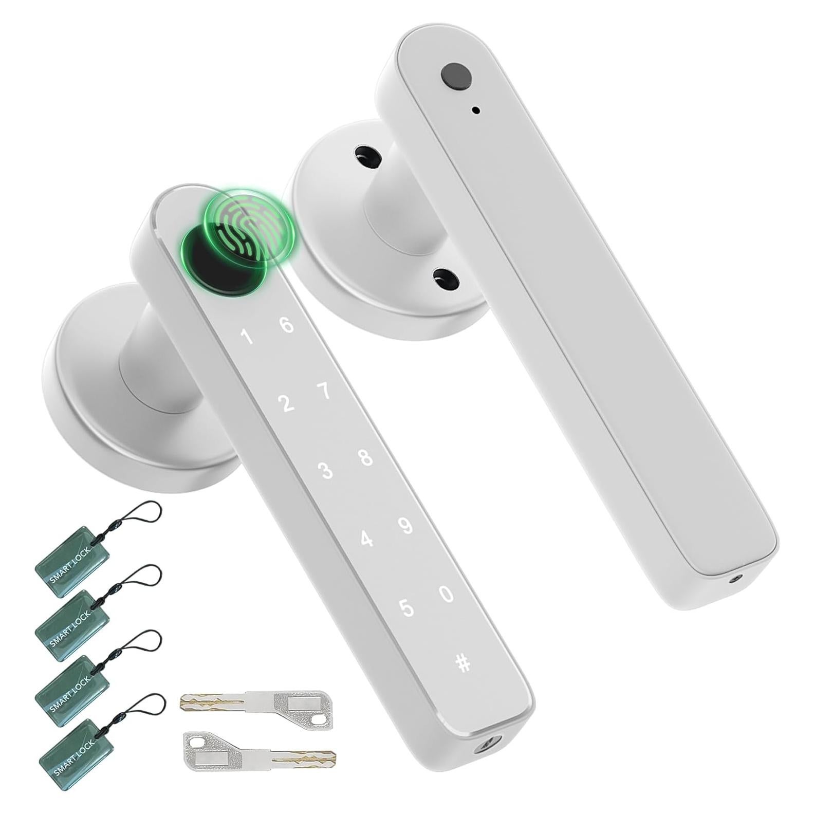 Cerradura Biométrica HEIXSMT con Huella Dactilar Plata