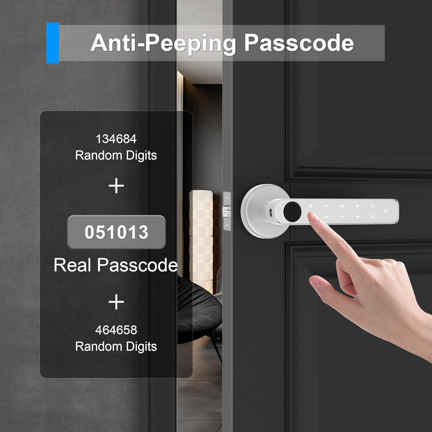 Cerradura Biométrica HEIXSMT con Huella Dactilar Plata