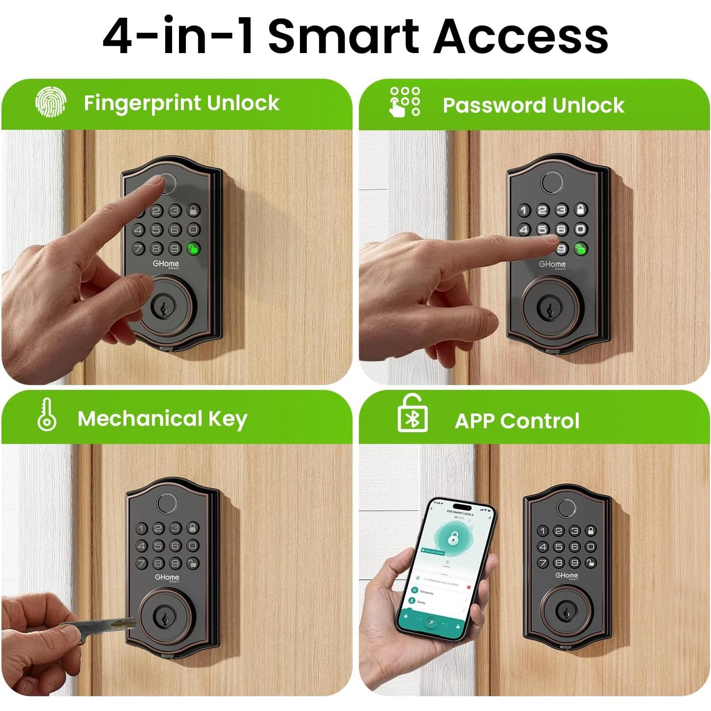 Cerradura Inteligente GHome KD30 - Huella Digital y APP