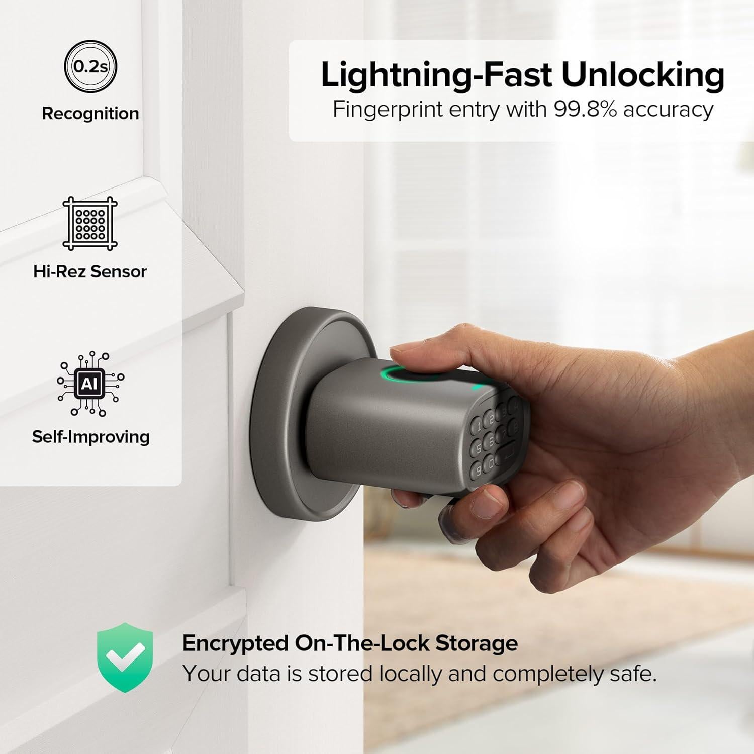 Cerradura Biométrica ThorBolt MD1 con Huella Dactilar y Teclado