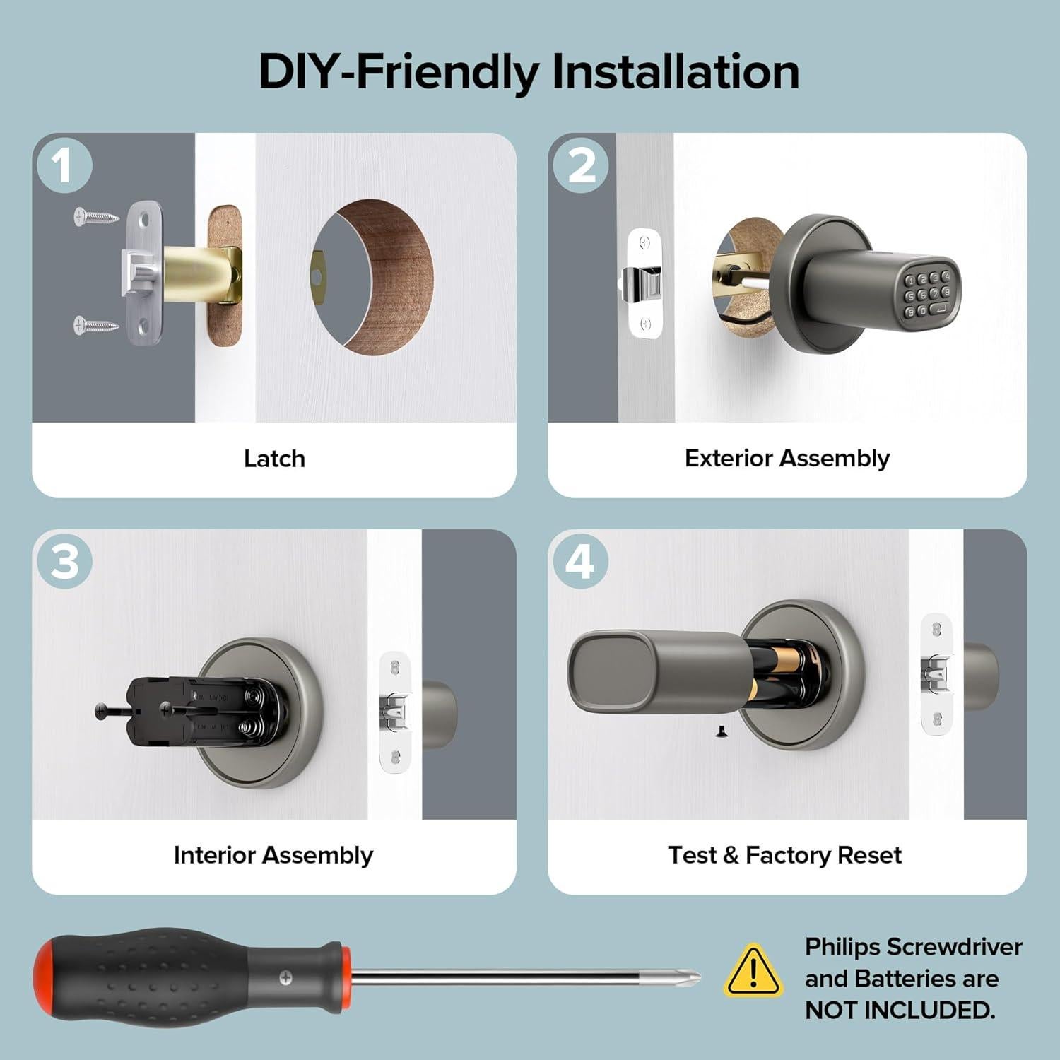 Cerradura Biométrica ThorBolt MD1 con Huella Dactilar y Teclado