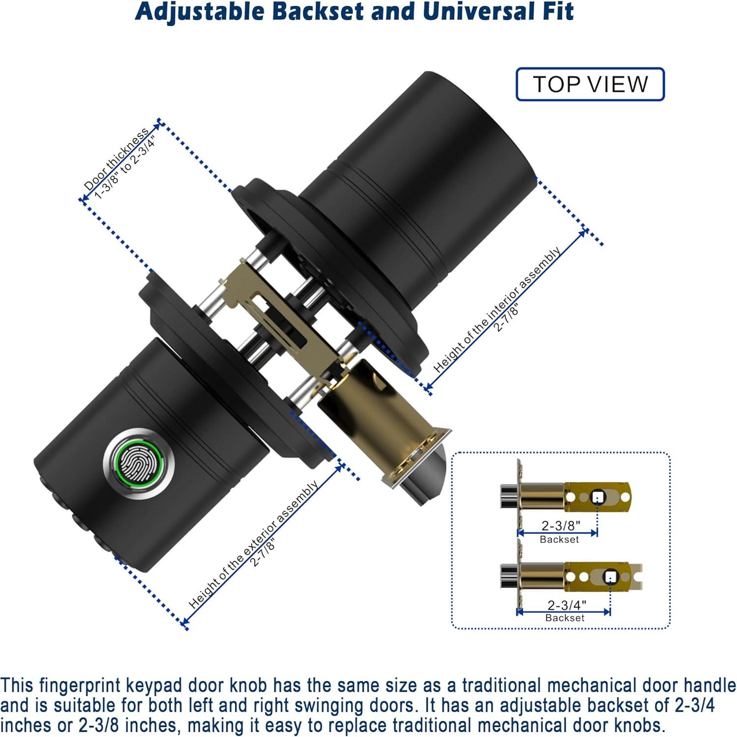 Perilla de Puerta Inteligente IUKNOB con Huella Dactilar y Teclado