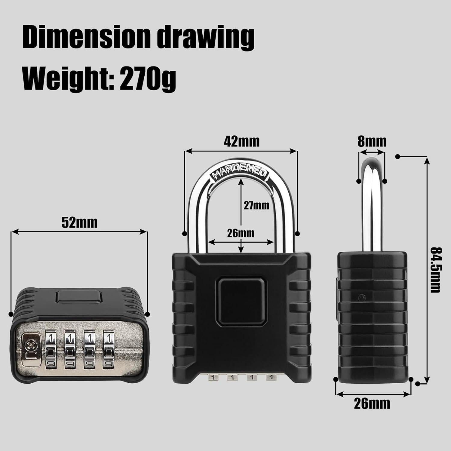 Candado de Combinación Diyife USTAL117B Resistente 0,27 kg