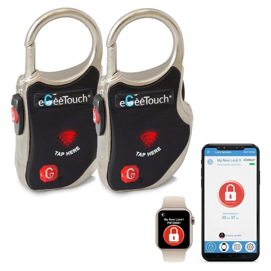 Cerradura Inteligente eGeeTouch para Equipaje 2 en 1 Negro