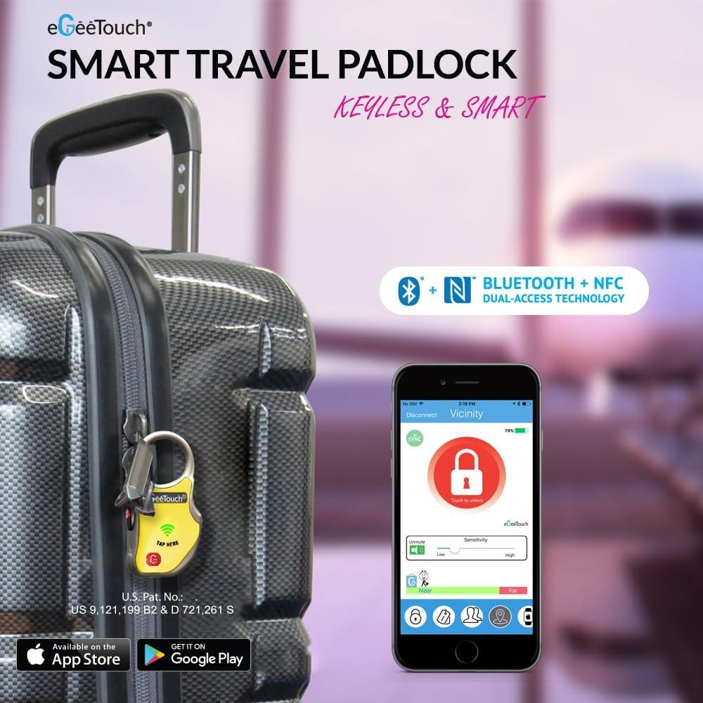 Cerradura Inteligente eGeeTouch para Equipaje 2 en 1 Negro