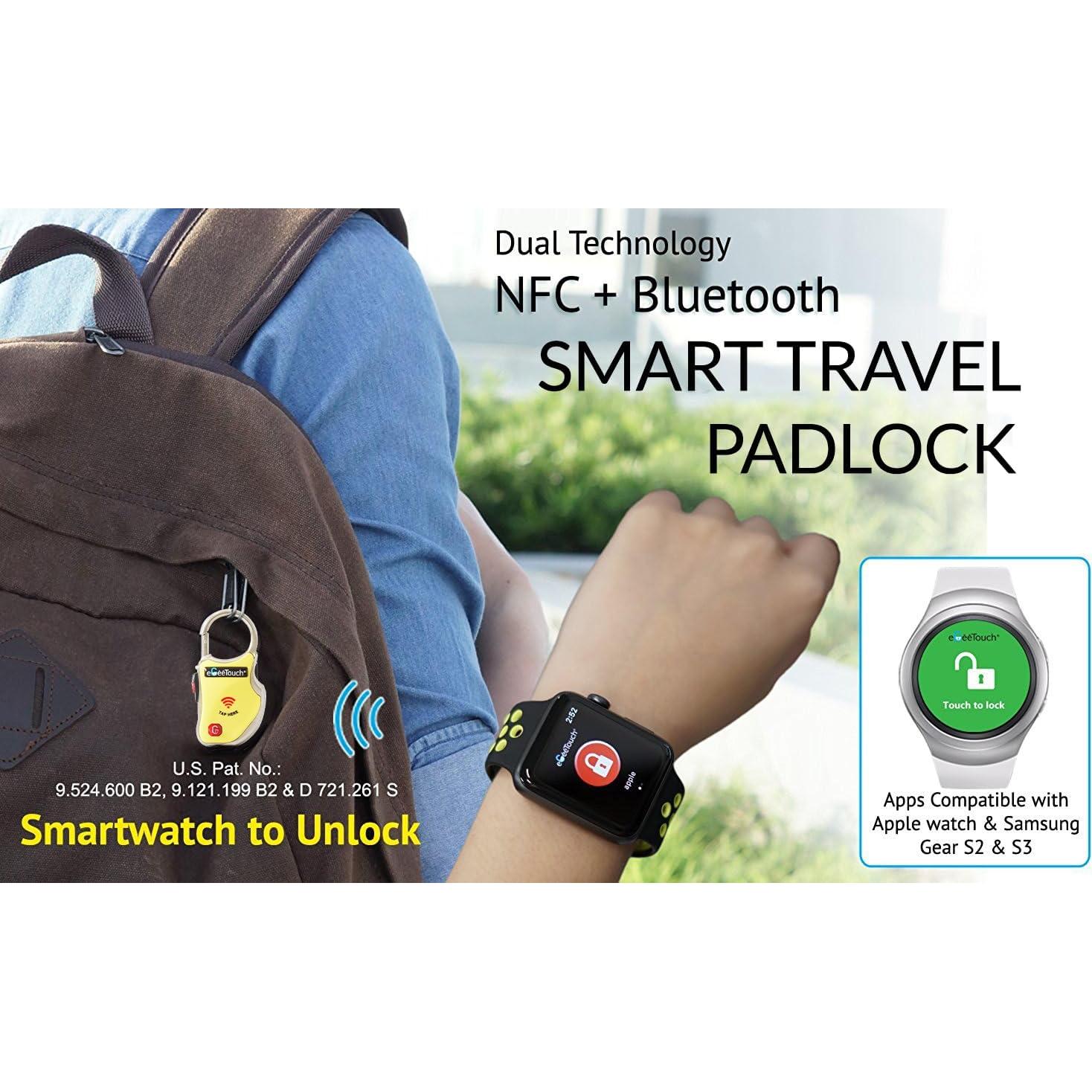 Cerradura Inteligente eGeeTouch para Equipaje 2 en 1 Negro