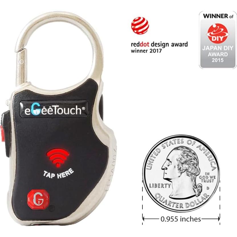 Cerradura Inteligente eGeeTouch para Equipaje 2 en 1 Negro
