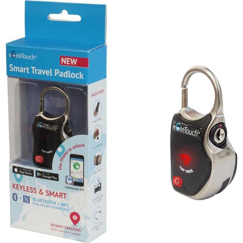 Cerradura Inteligente eGeeTouch para Equipaje 2 en 1 Negro