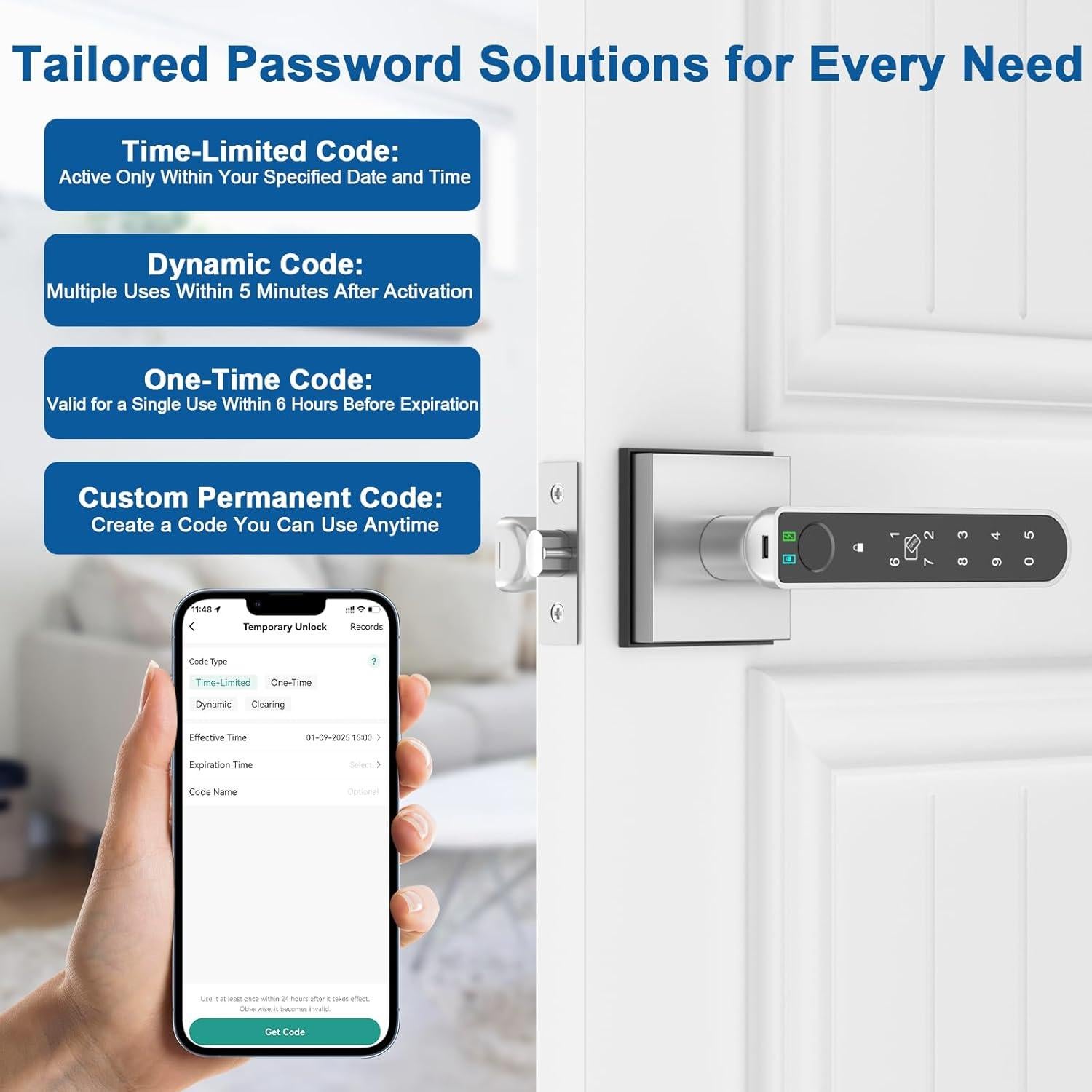 Cerradura Biométrica Inteligente BIWIBON BCA-02 Plata