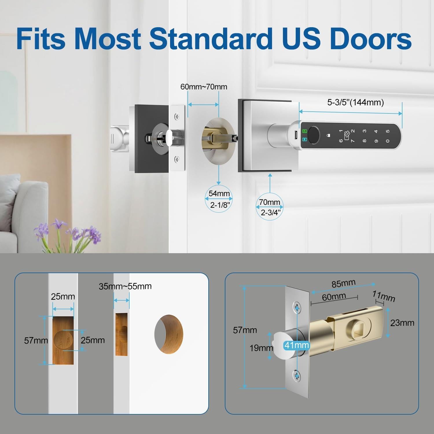 Cerradura Biométrica Inteligente BIWIBON BCA-02 Plata