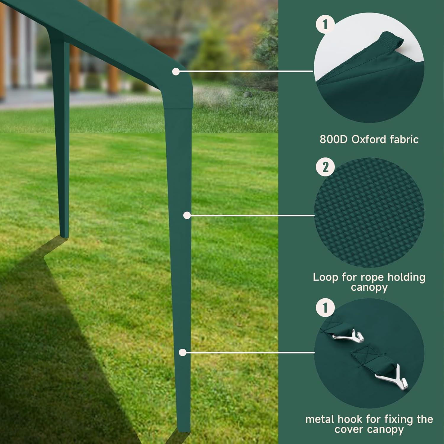 Cubierta de Carpa GOTRUTH 10x6 m Impermeable Verde