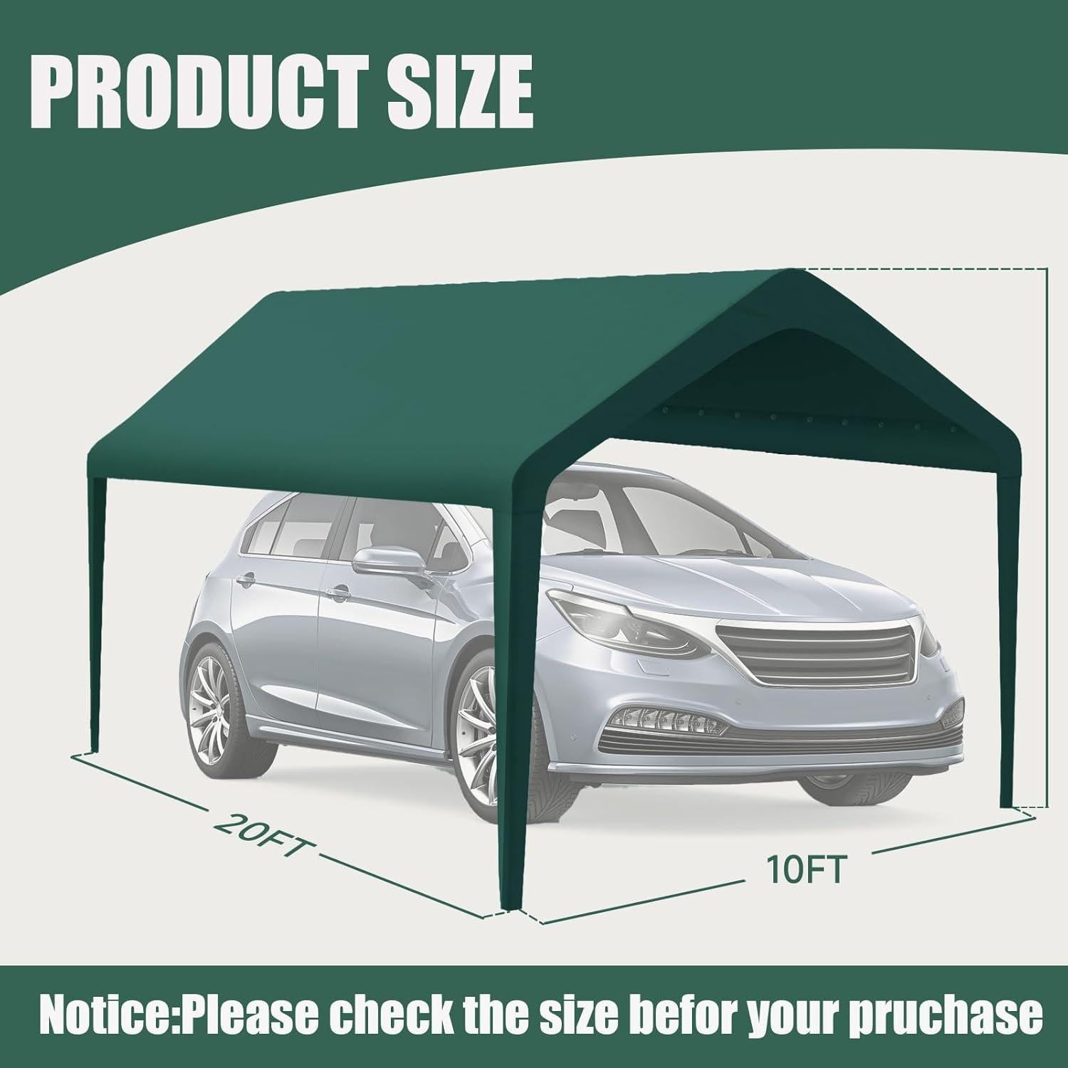 Cubierta de Carpa GOTRUTH 10x6 m Impermeable Verde