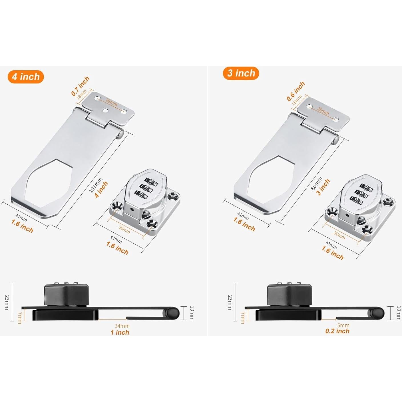 Cerradura de Armario ETEKJOY Sin Llave 3 Dígitos Plata 10 cm