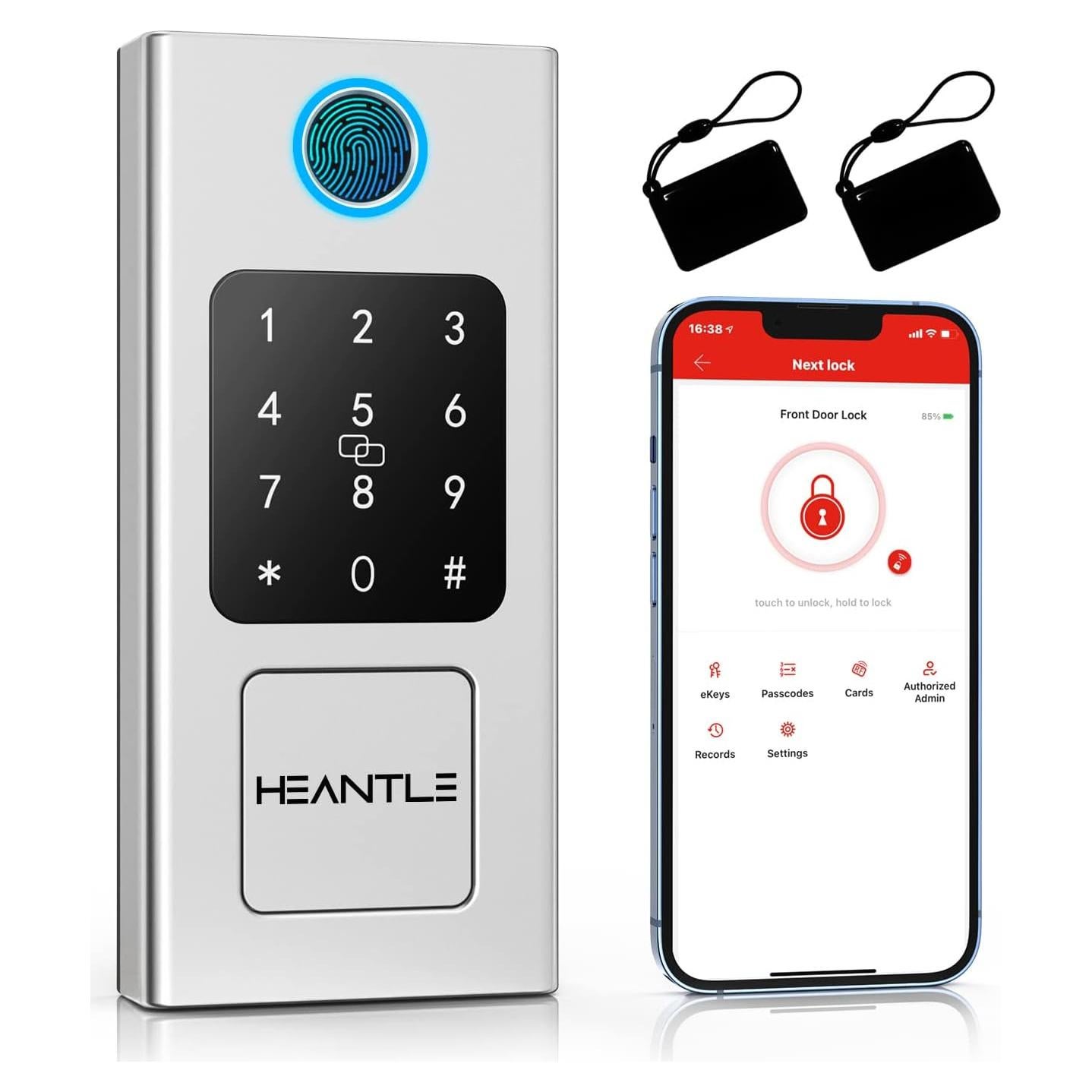 Cerradura Inteligente HEANTLE Biométrica Bluetooth 1.27kg