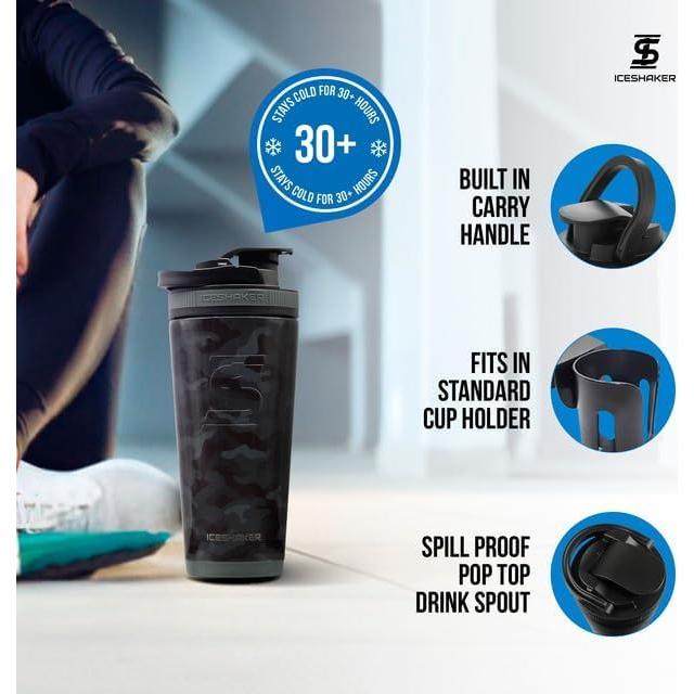 Botella Agitadora Acero Inoxidable Ice Shaker 737ml Camuflaje