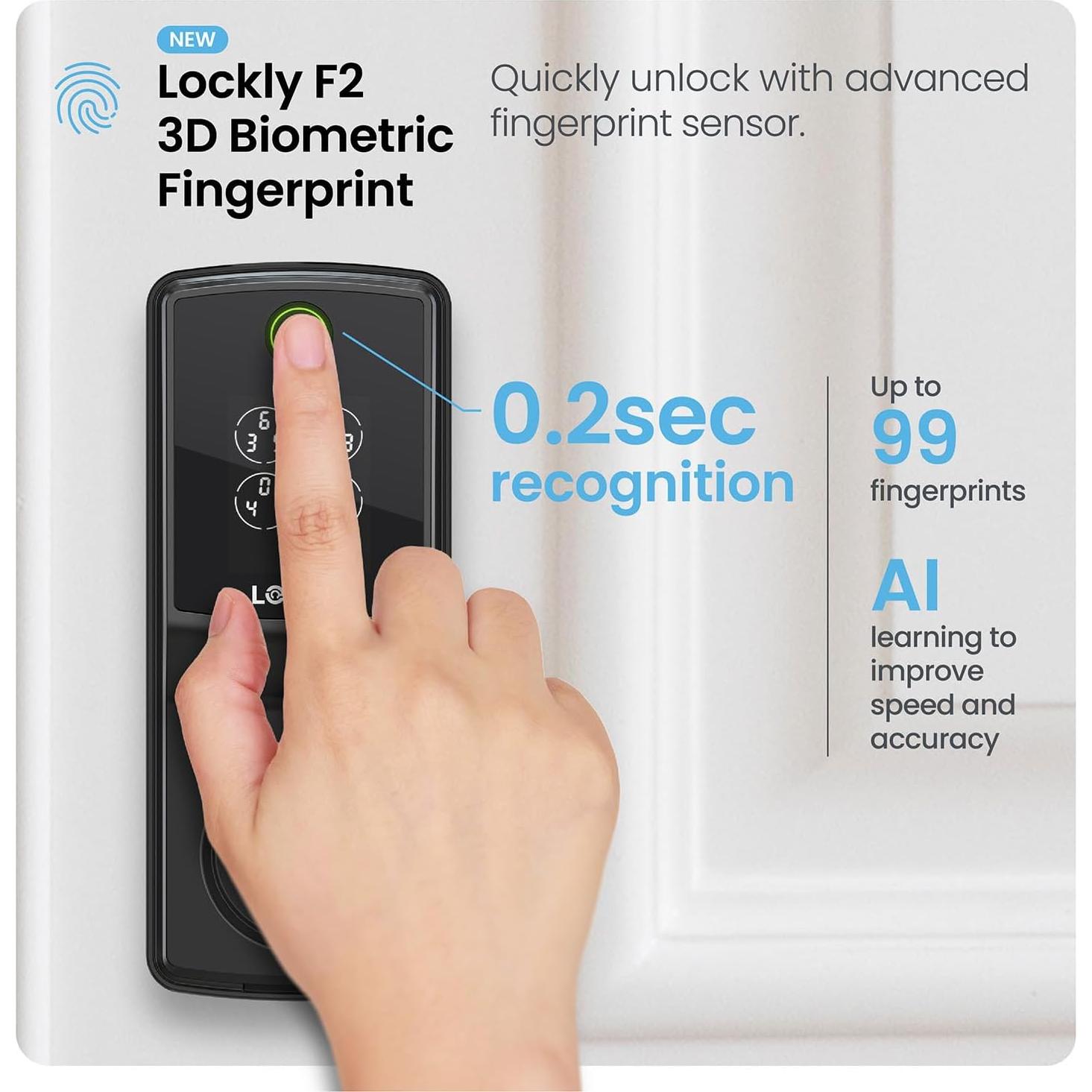 Cerradura Inteligente Lockly Secure Pro Wi-Fi Huella Dactilar